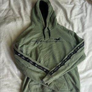 Hollister Olive Green Hoodie with Black Accents